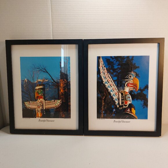 Beautiful Vancouver Totem Pole Framed Prints - 15in X 12in - Picture 1 of 4